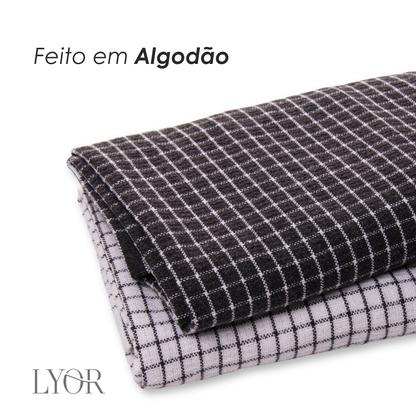 Conjunto 2 Panos de Prato Verona 60cm x 40cm Cinza Algodão - Lyor