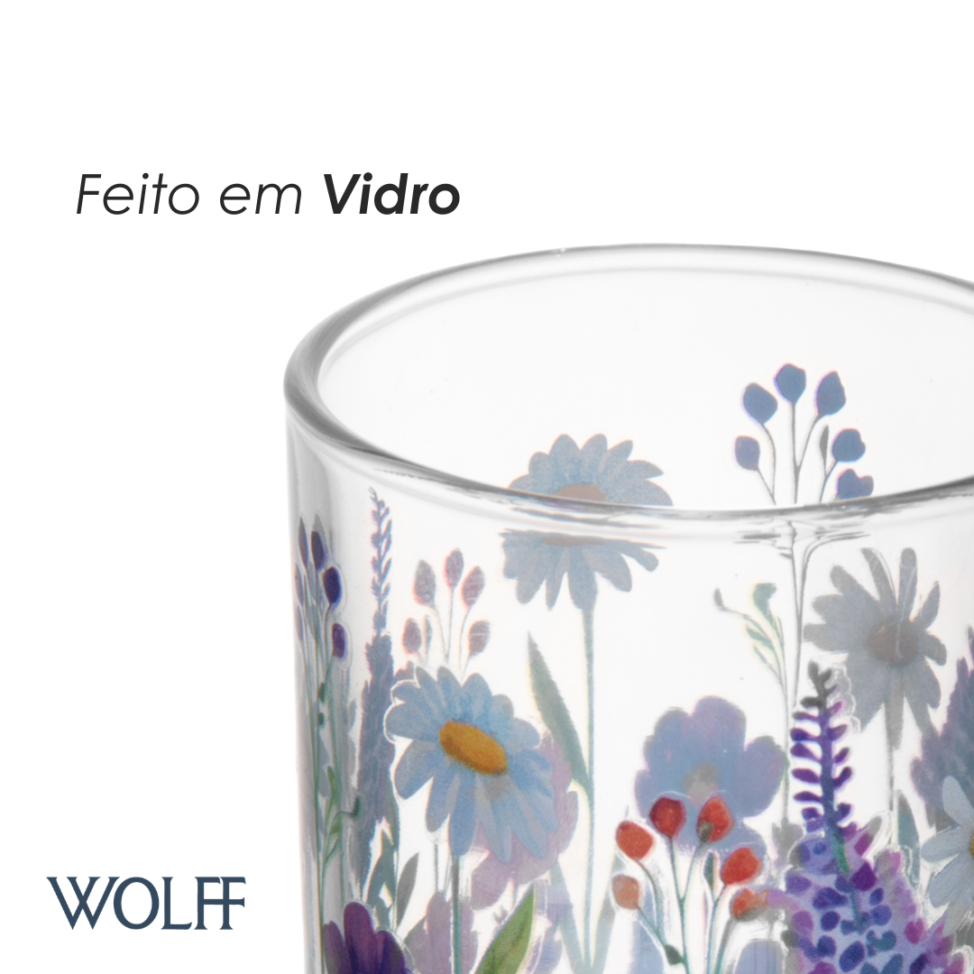 Conjunto 2 Porta Velas Aroma de Jardim Vidro - Wolff