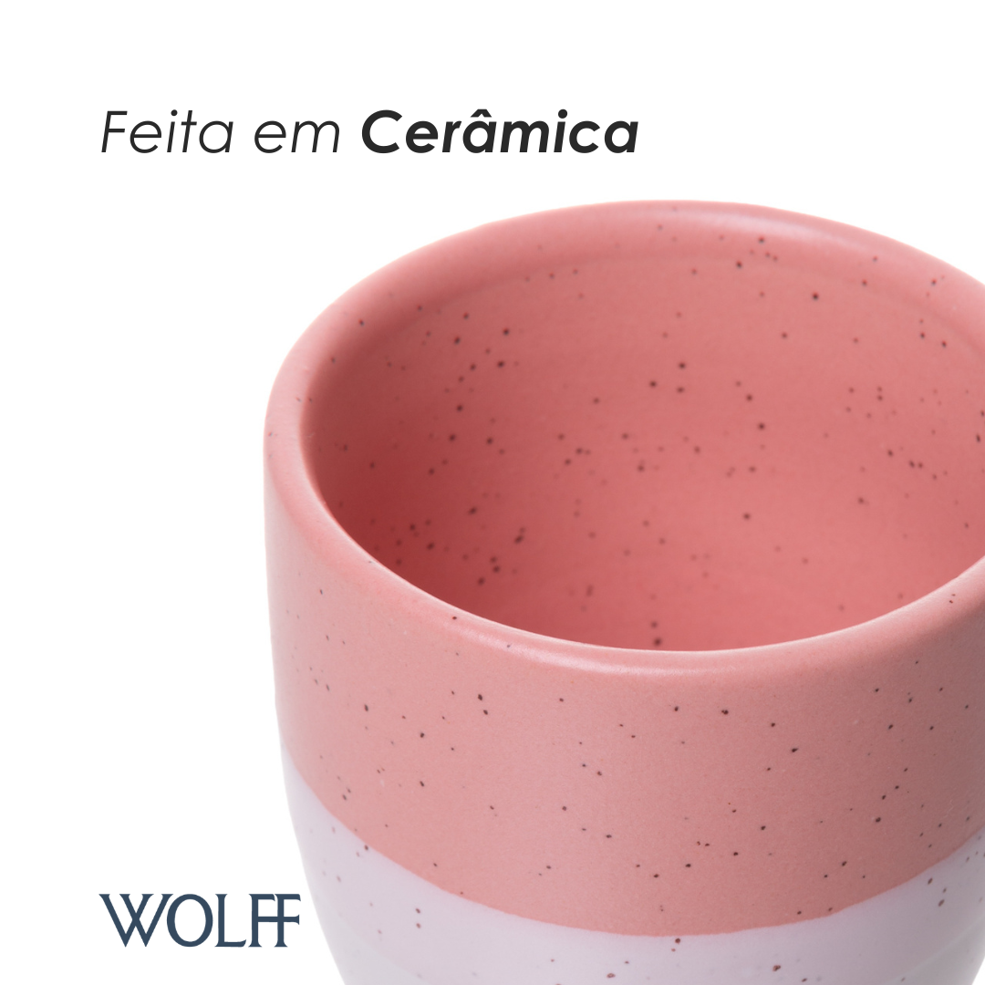 Caneca Ombré 210ml Rosa Cerâmica - Wolff