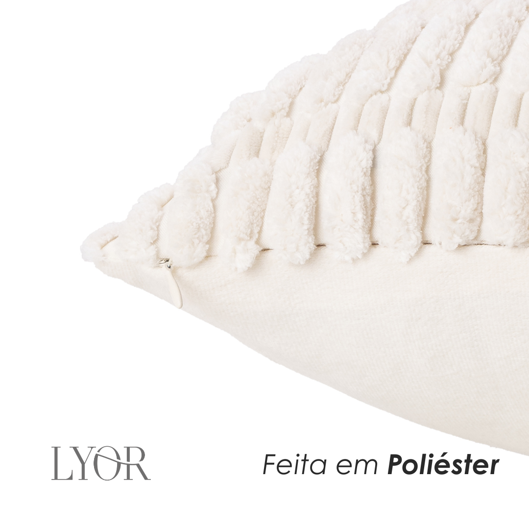 Capa para Almofada Carinho 45cm x 45cm Branca Poliéster - Lyor