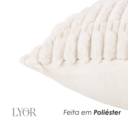 Capa para Almofada Carinho 45cm x 45cm Branca Poliéster - Lyor