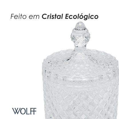 Potiche Decorativo de Cristal com Tampa Litt 10,5cm x 10,5cm x 17cm - Wolff