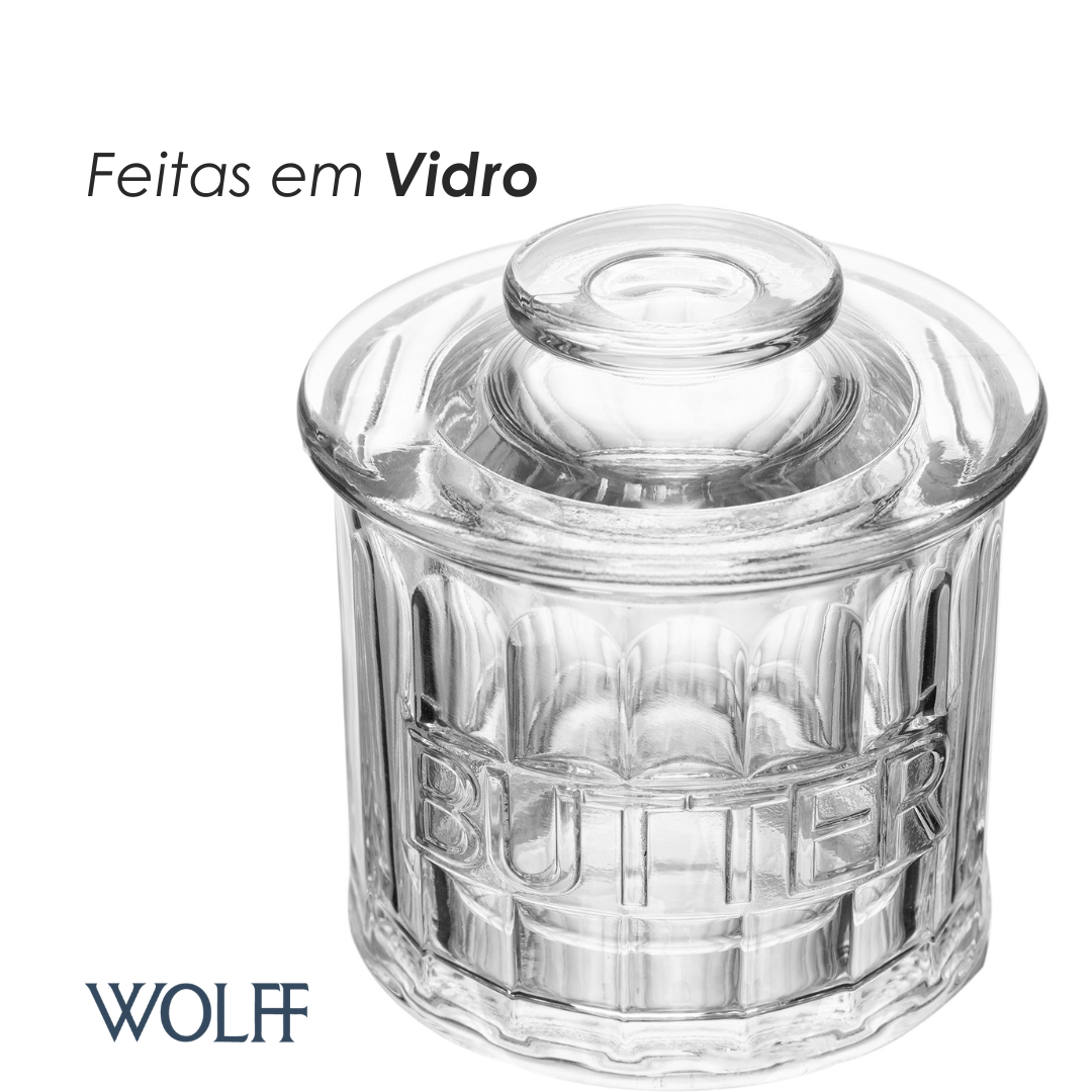 Manteigueira Francesa Harmony 9,5cm x 8,5cm Vidro - Wolff