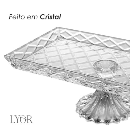 Travessa para Servir de Cristal com Pé Deli Diamond - Lyor