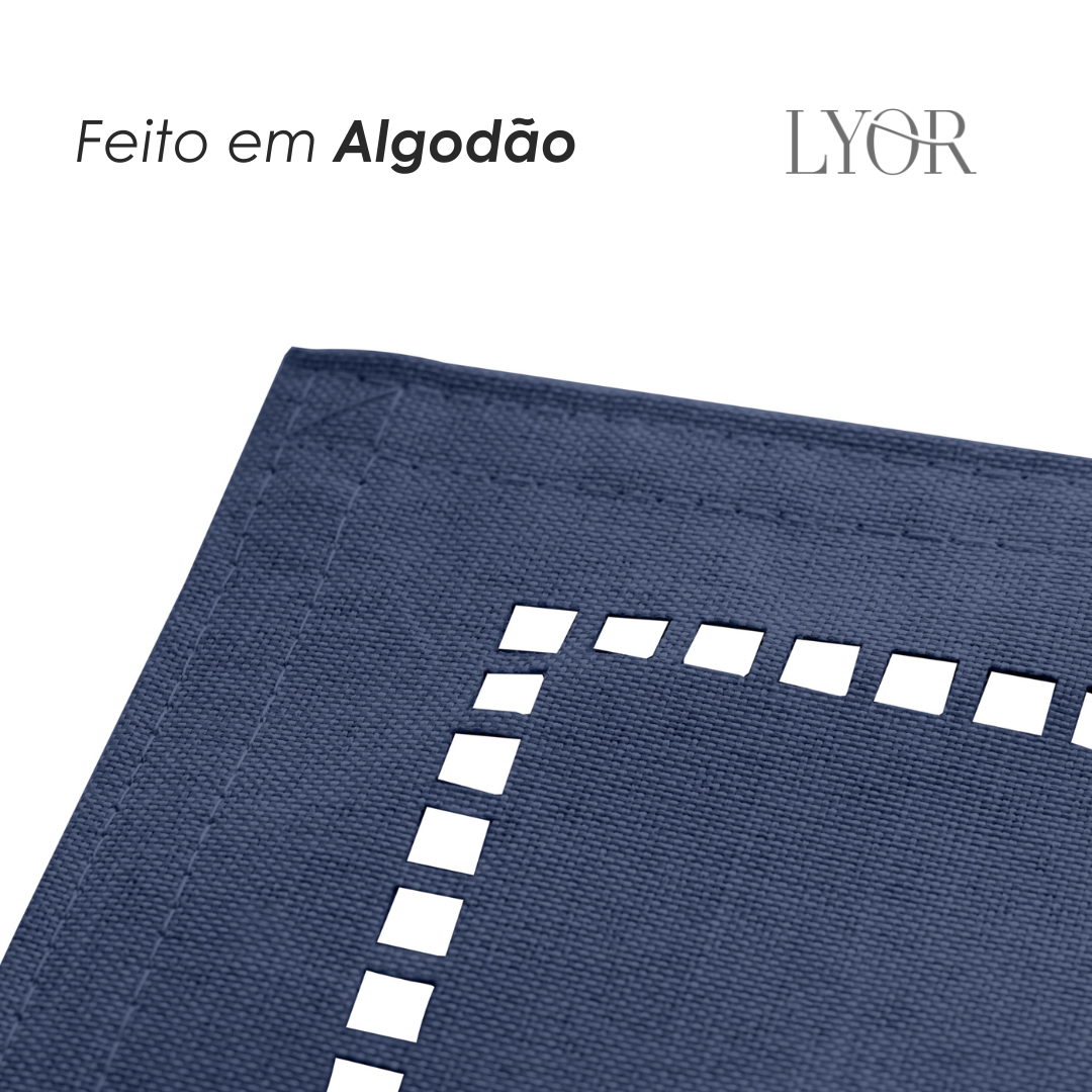 Jogo Americano de Poliéster e Linho Lévis Azul - Lyor