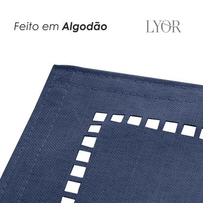 Jogo Americano de Poliéster e Linho Lévis Azul - Lyor