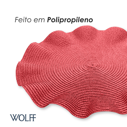 Lugar Americano de Polipropileno Babado Vermelho 38cm - Wolff