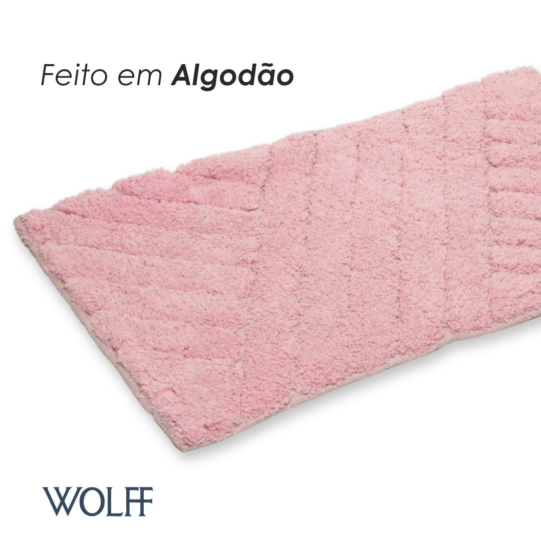 Tapete Bellagio 40cm x 60cm Rosa Algodão - Wolff
