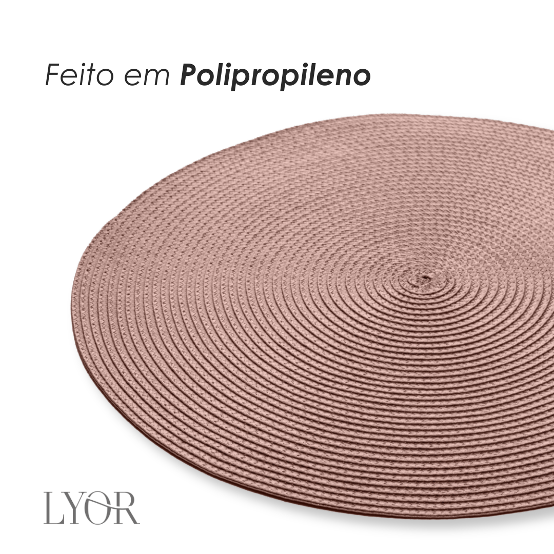 Jogo Americano de Polipropileno Fresno Espiral Taupe 38cm - Lyor
