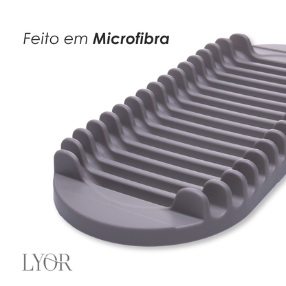 Tapete para Secar Louças com Escorredor de Pratos 43cm x 35cm x 4cm Cinza Microfibra – Lyor