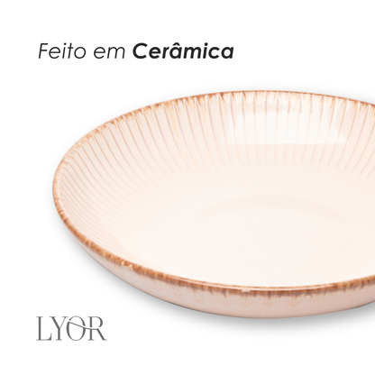 Prato para Massa Linear Cerâmica Branco - Lyor