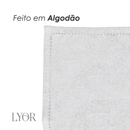 Conjunto 4 Guardanapos Momentos 40cm x 40cm Cinza Algodão - Lyor