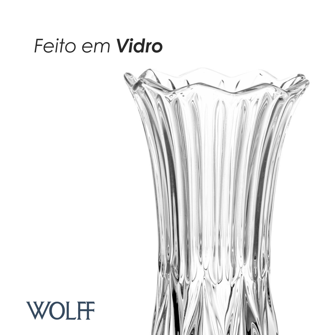 Vaso de Vidro Tulipa 10cm x 10cm x 19cm - Wolff