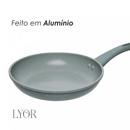 Frigideira de Indução Granito Chef 24cm Verde Alumínio com Revestimento Antiaderente - Lyor