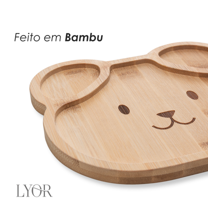 Prato Infantil Dog 20cm x 20cm x 1,2cm Bambu - Lyor
