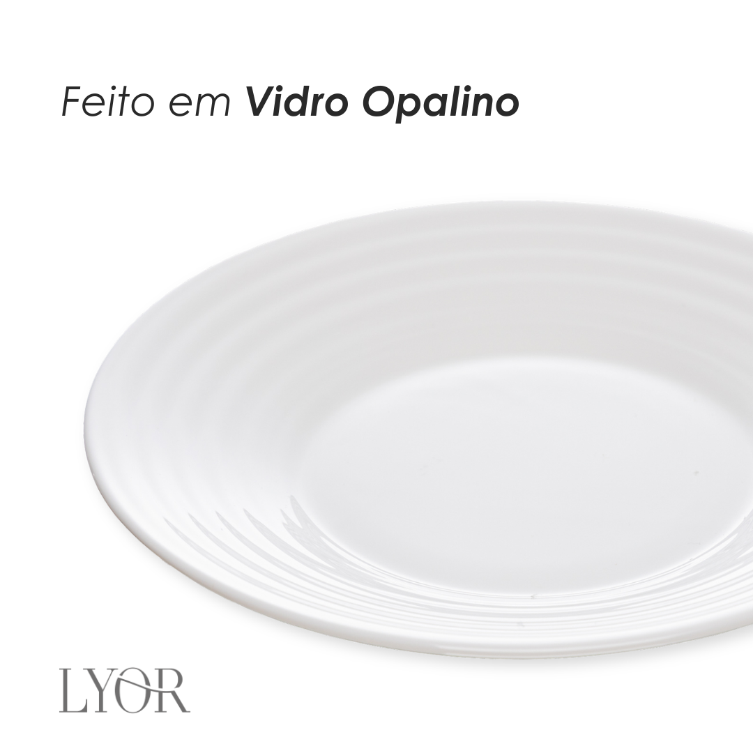 Prato Sobremesa Mirage 18cm Branco Opalino - Lyor