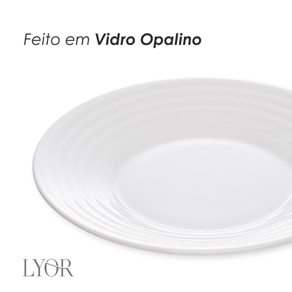 Prato Sobremesa Mirage 18cm Branco Opalino - Lyor