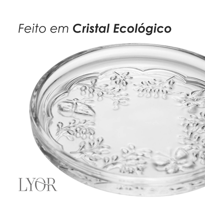 Prato Decorativo New Butterfly 11cm x 1,5cm Cristal Ecológico - Lyor