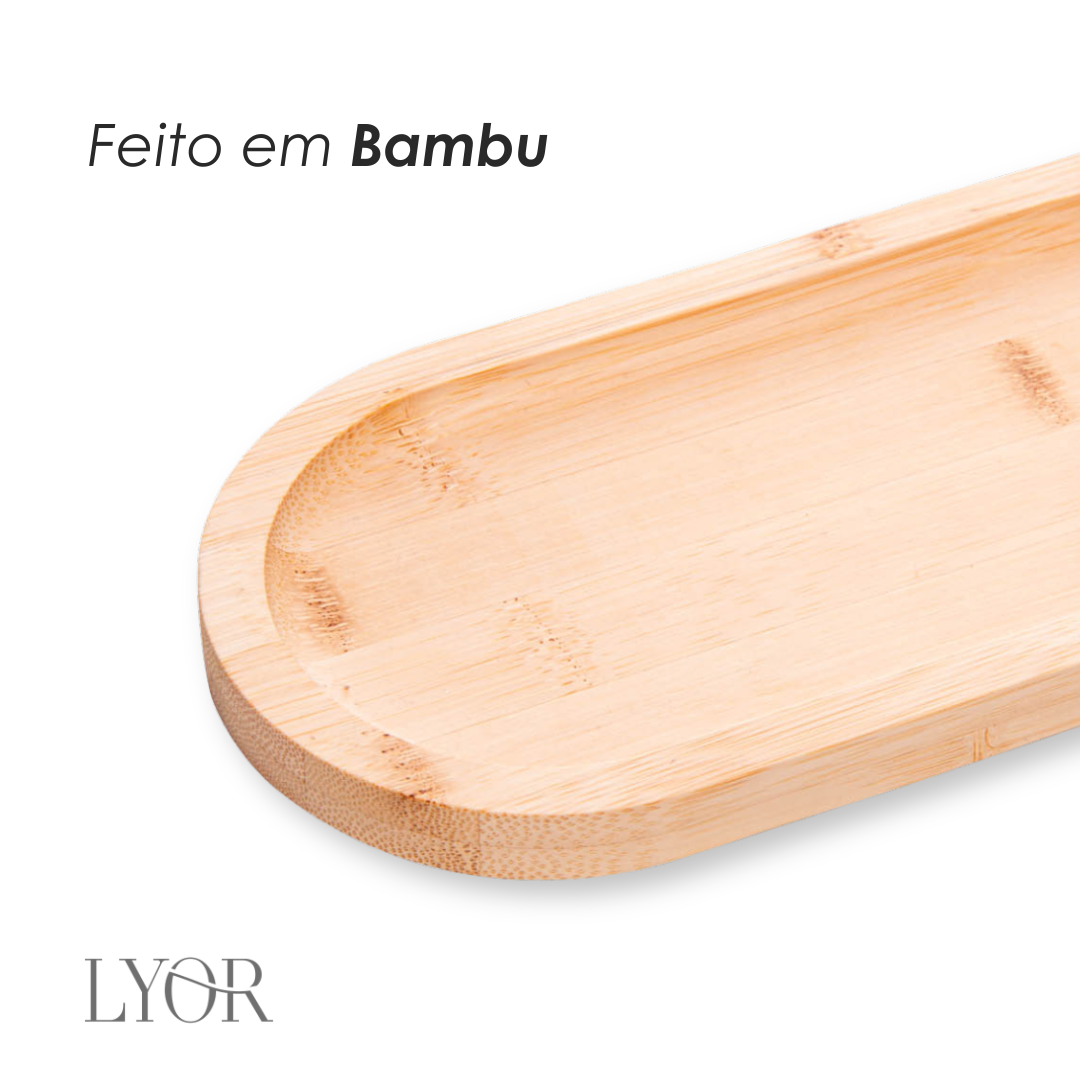 Bandeja Oval Nature 20cm x 10cm x 1,5cm Bambu - Lyor