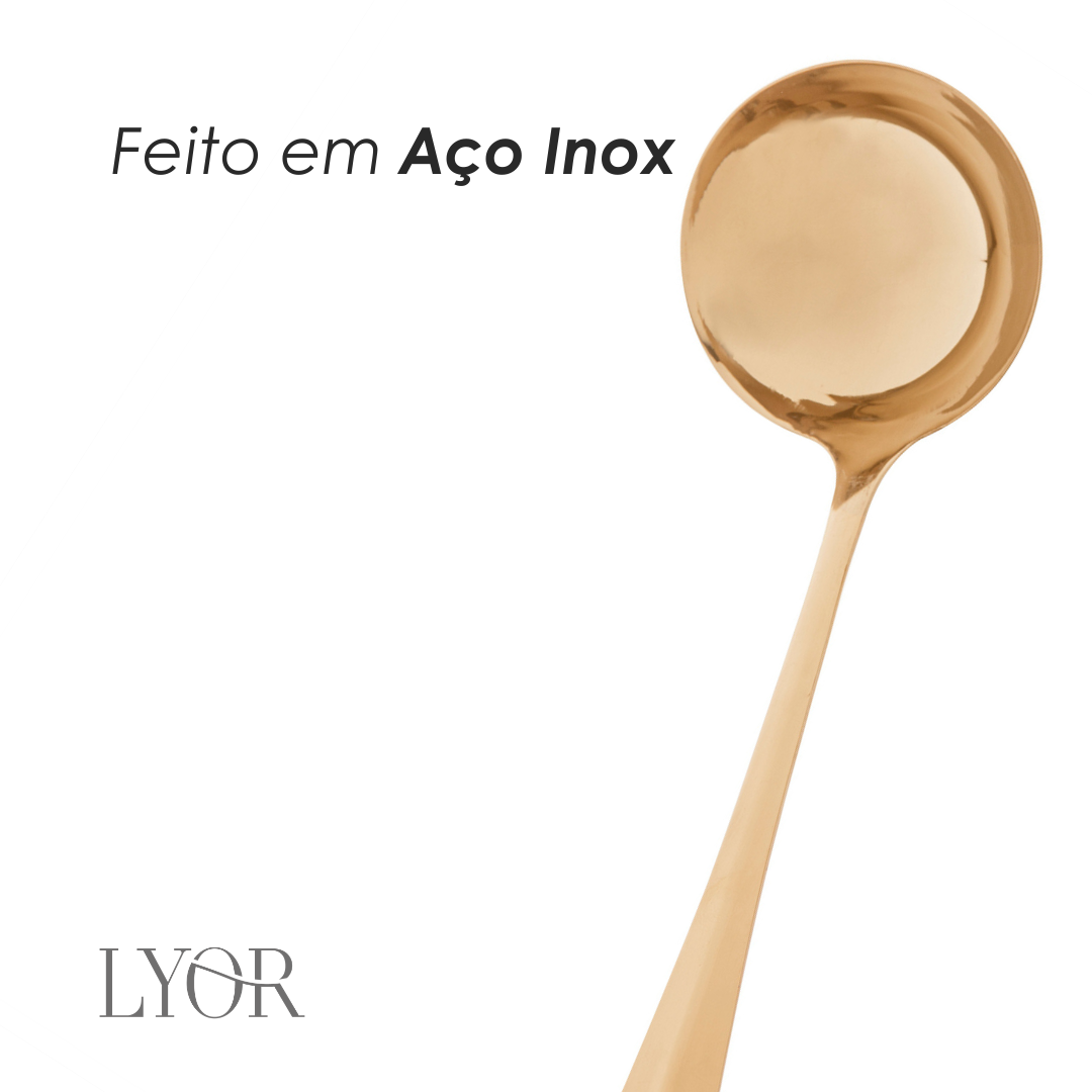 Concha de Aço Inox Positano Dourada 32cm - Lyor