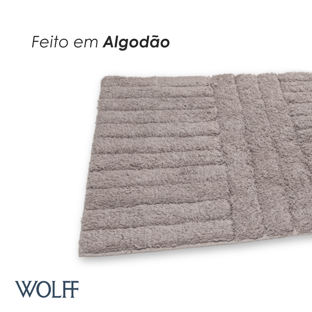 Tapete Genova 50cm x 80cm Cinza Algodão - Wolff