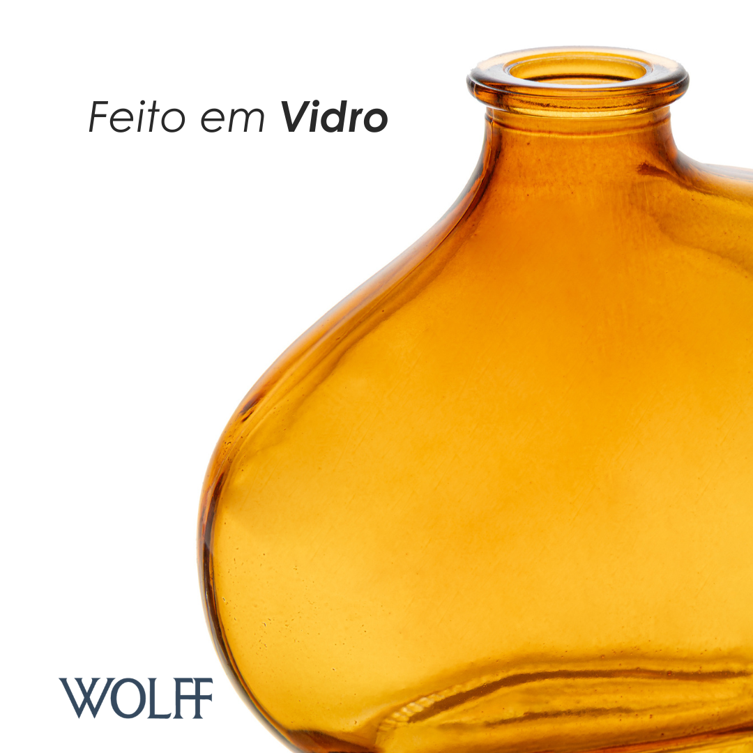 Vaso Organics 11cm x 10cm x 5,5cm Âmbar Vidro - Wolff