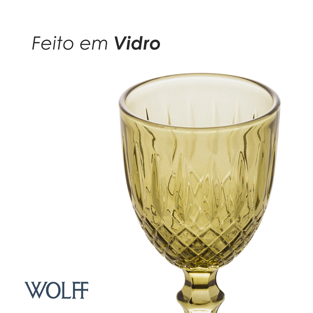 Taça Água Greek 320ml Verde Vidro – Wolff