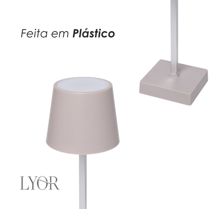 Luminária de Mesa Recarregável Led Usb Touch Neolight 10,5cm x 26cm Bege Plástico - Lyor