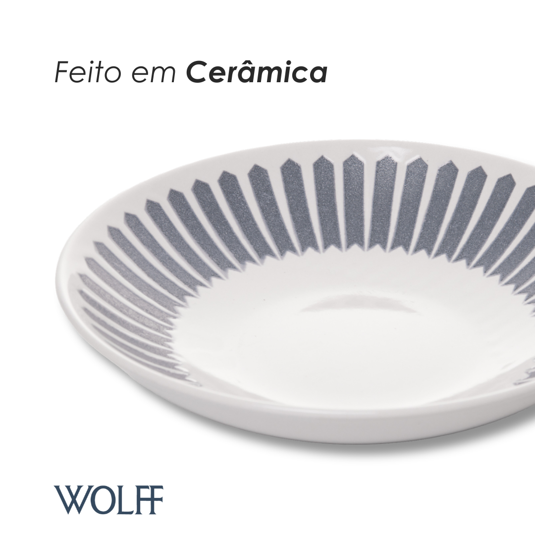 Prato Fundo Mediterrâneo 21,5cm Azul Cerâmica - Wolff