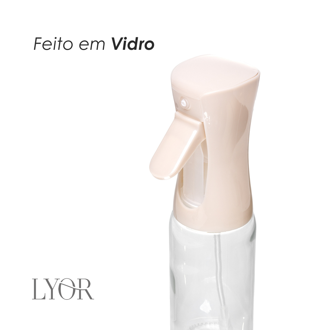 Borrifador Spray para Azeite e Vinagre 200ml Bege Vidro - Lyor