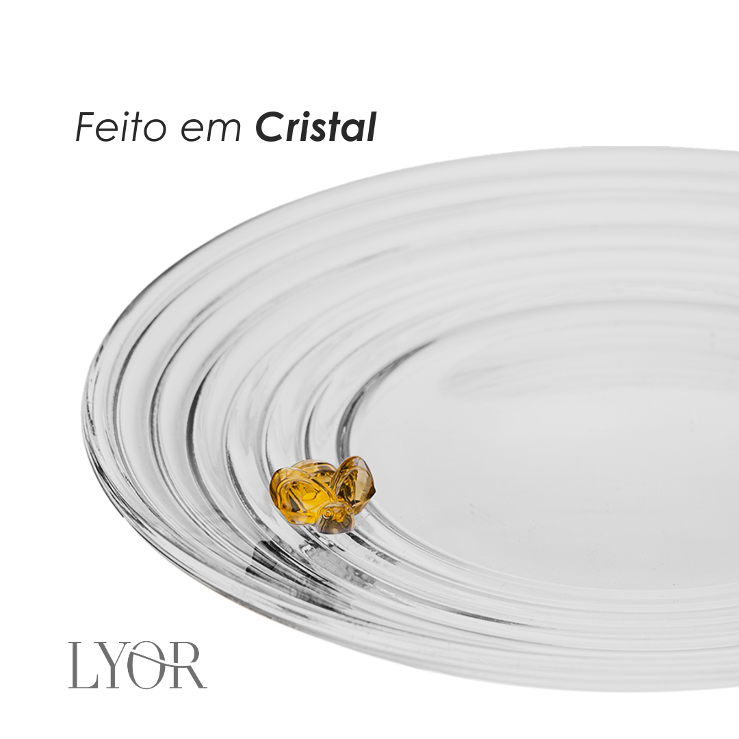 Prato Sobremesa Little Bee Cristal - Lyor