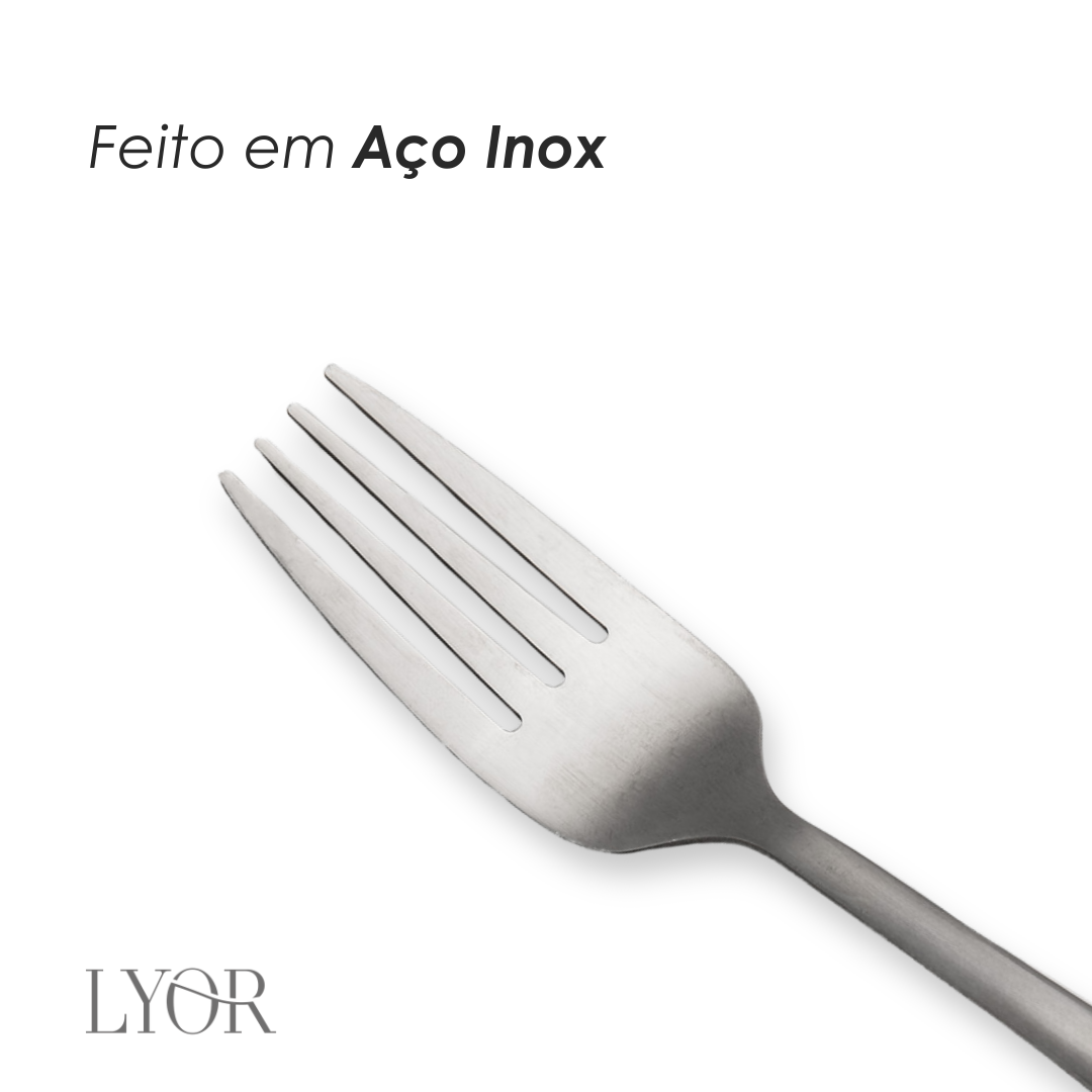 Conjunto 6 Garfos para Sobremesa de Aço Inox Positano 16cm - Lyor