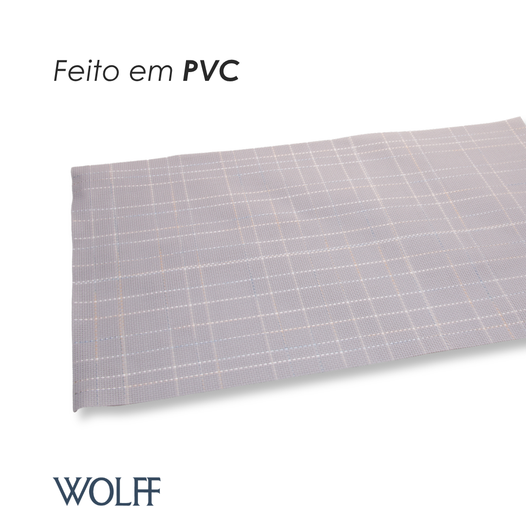 Lugar Americano Weave 30cm x 45cm Cinza PVC - Wolff