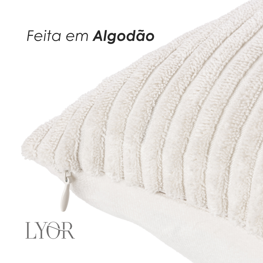 Capa para Almofada Alegria 45cm x 45cm Branca Poliéster - Lyor