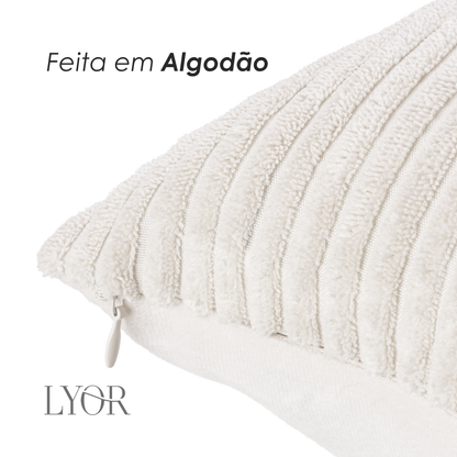 Capa para Almofada Alegria 45cm x 45cm Branca Poliéster - Lyor
