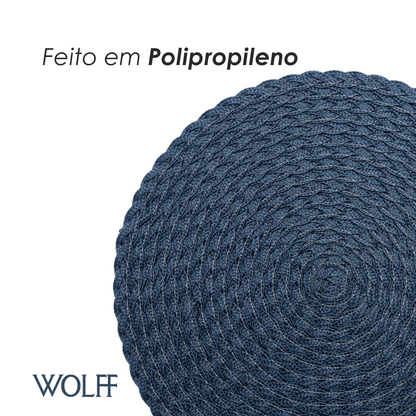 Lugar Americano de Polipropileno Leaf Azul Escuro 38cm - Wolff