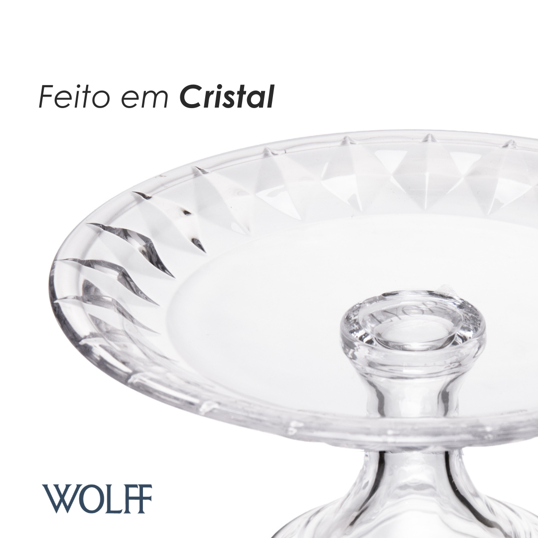 Prato com Pé Diamond 18,5cm x 9,5cm Cristal - Lyor