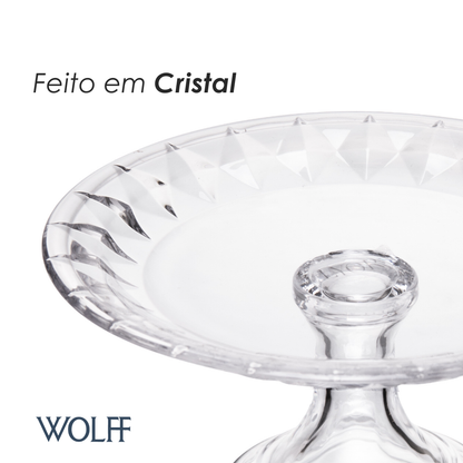 Prato com Pé Diamond 18,5cm x 9,5cm Cristal - Lyor