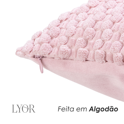 Capa para Almofada Abraço 45cm x 45cm Rosa Poliéster - Lyor