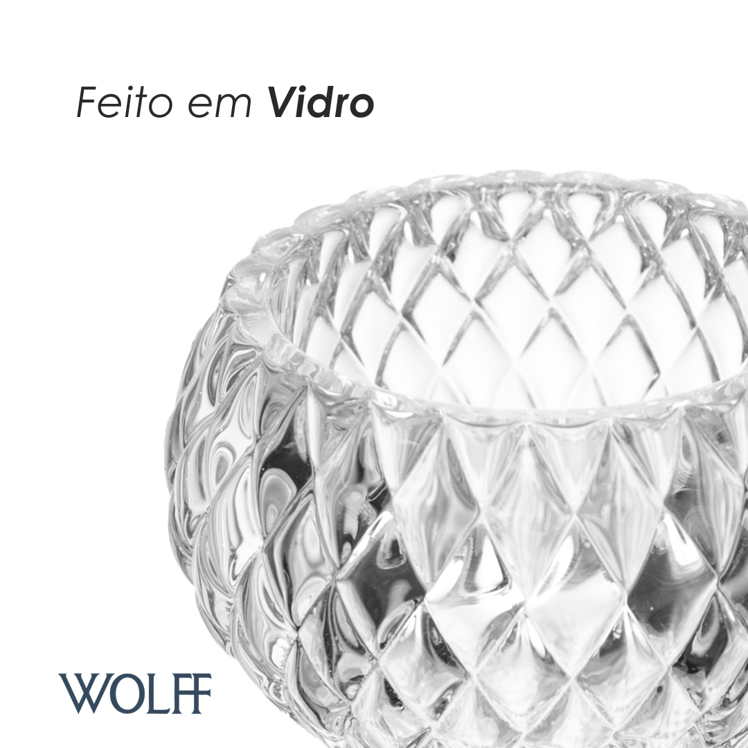 Conjunto 2 Porta Velas Spikes 7,5cm x 7,5cm x 4,5cm Vidro – Wolff