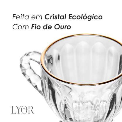 Xícara Renaissance com Fio de Ouro Cristal Ecológico - Lyor