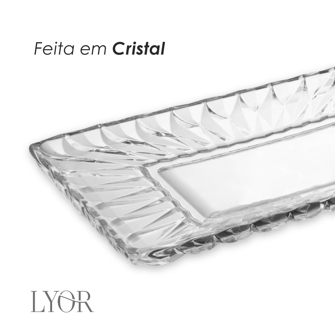 Travessa para Servir Diamond 30cm x 16,5cm x 3cm Cristal - Lyor