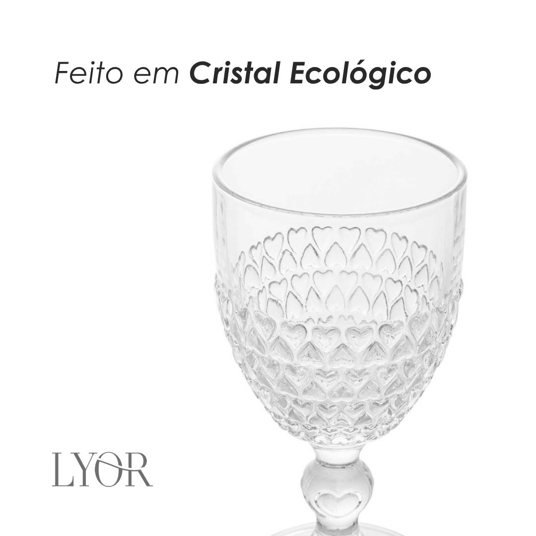 Taça de Água Coração 330ml Cristal Ecológico - Lyor