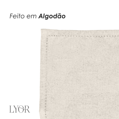 Conjunto 4 Guardanapos Momentos 40cm x 40cm Off White Algodão - Lyor