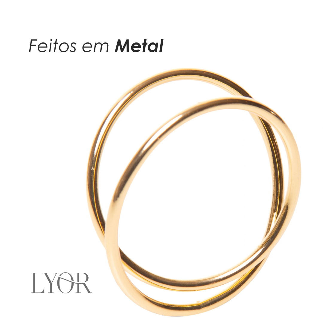 Jogo 4 Anéis para Guardanapo Alliance Dourado Metal - Lyor