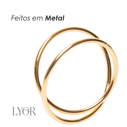 Jogo 4 Anéis para Guardanapo Alliance Dourado Metal - Lyor