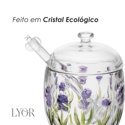 Meleira com Pegador Lavanda Hand Painting 8,5cm x 11cm Cristal Ecológico - Lyor