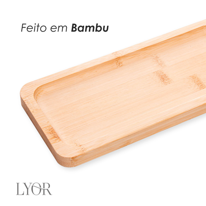 Bandeja Retangular Nature 24cm x 11cm x 1,5cm Bambu - Lyor