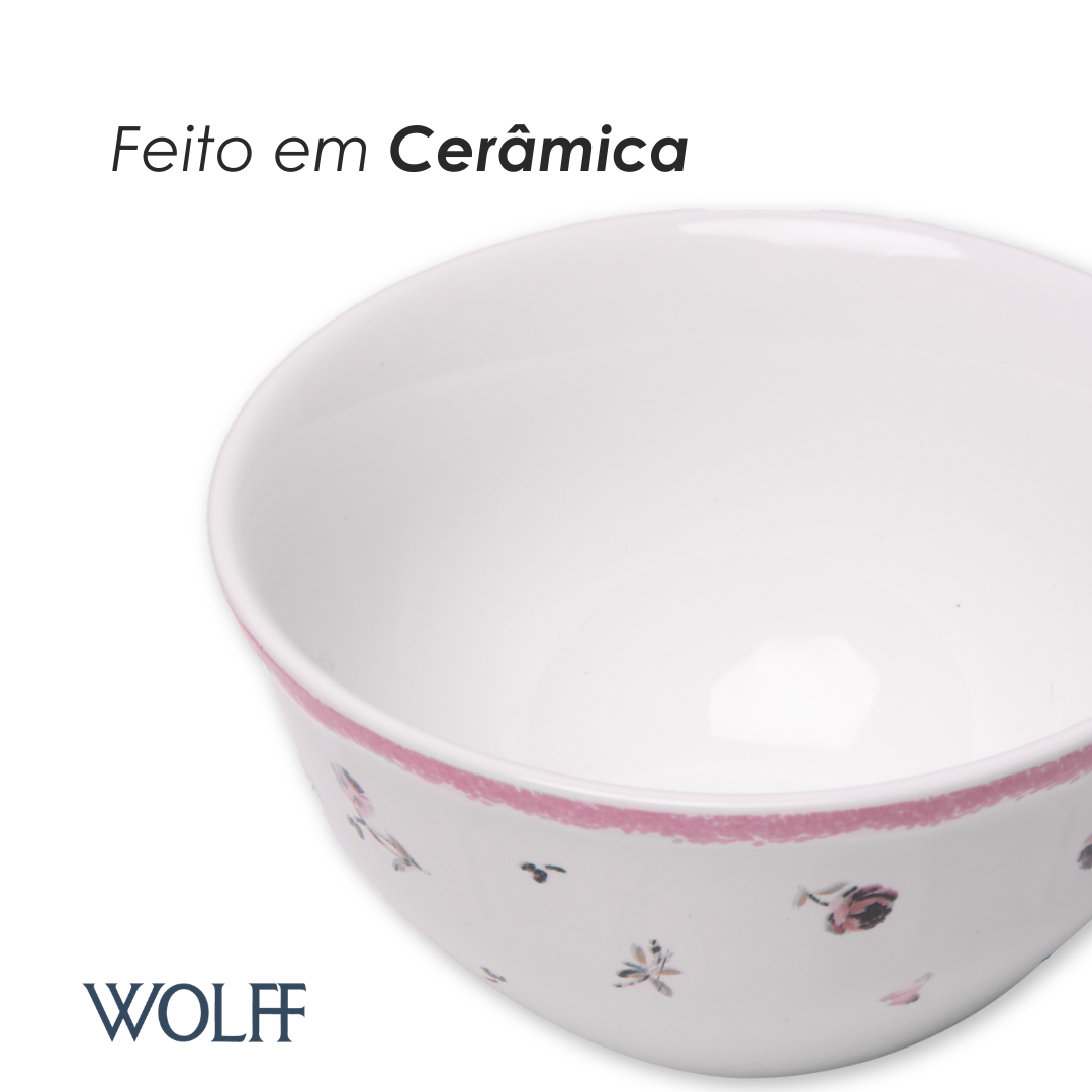 Bowl Florescer 12,5cm Rosa Cerâmica - Wolff