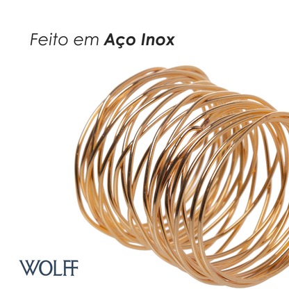Conjunto 4 Anéis para Guardanapos 4,5cm Dourado Aço Circle - Wolff